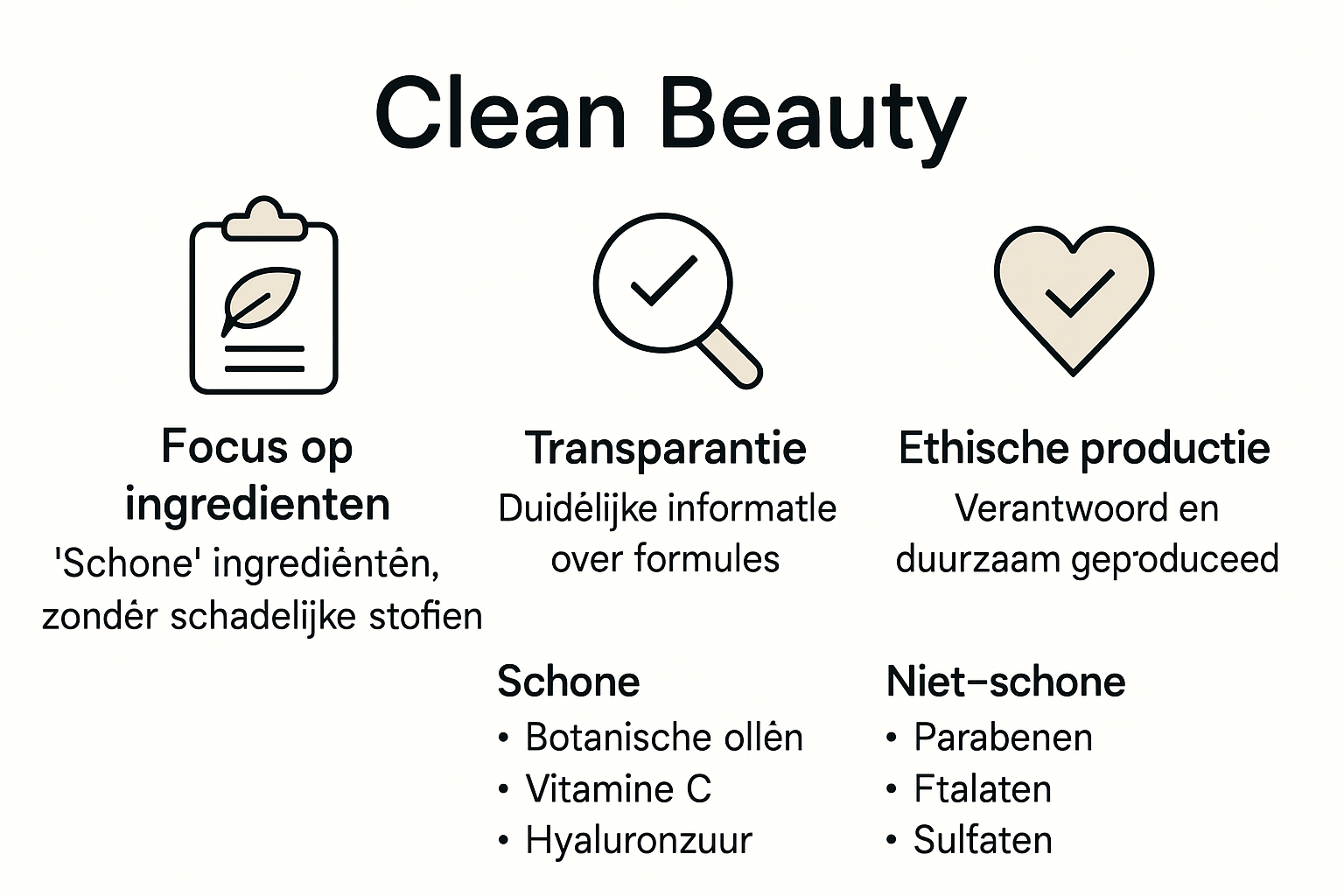 Infografía sobre qué significa y qué implica exactamente clean beauty