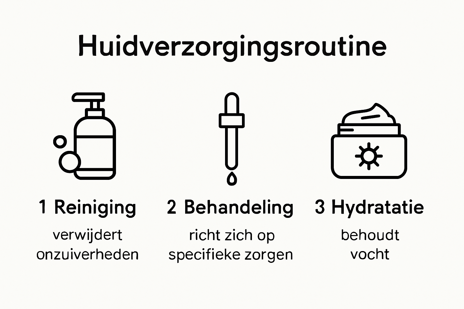 Infografik mit den wesentlichen Schritten der täglichen Hautpflege