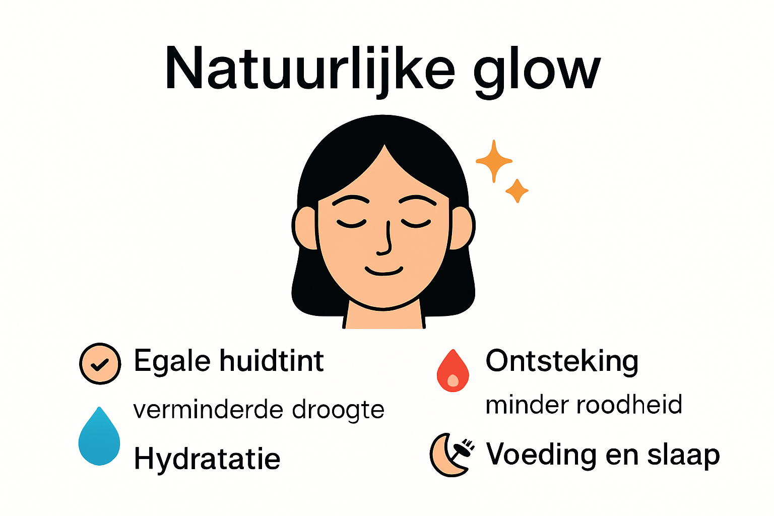 Infografía con indicadores para un brillo natural saludable