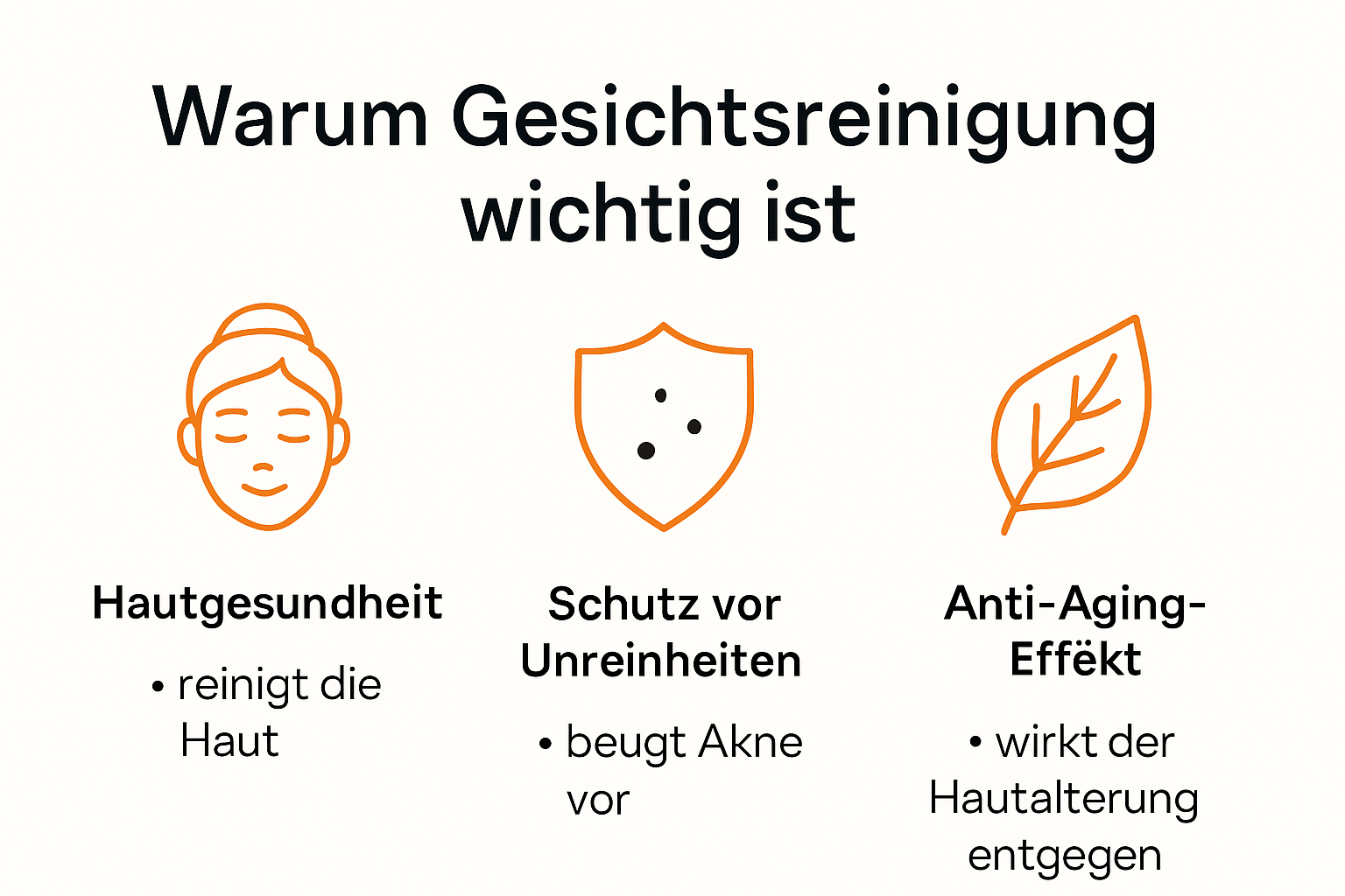 Infografik zu Vorteilen der Gesichtsreinigung für die Haut
