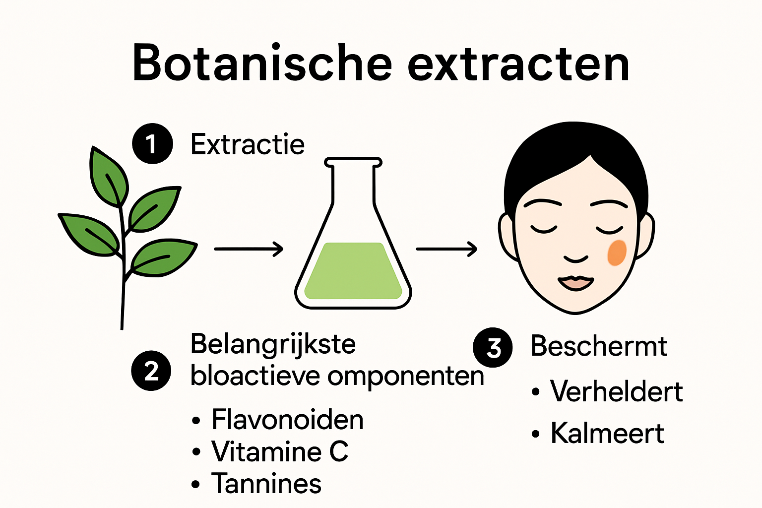 Infografía sobre el funcionamiento y composición de los extractos botánicos