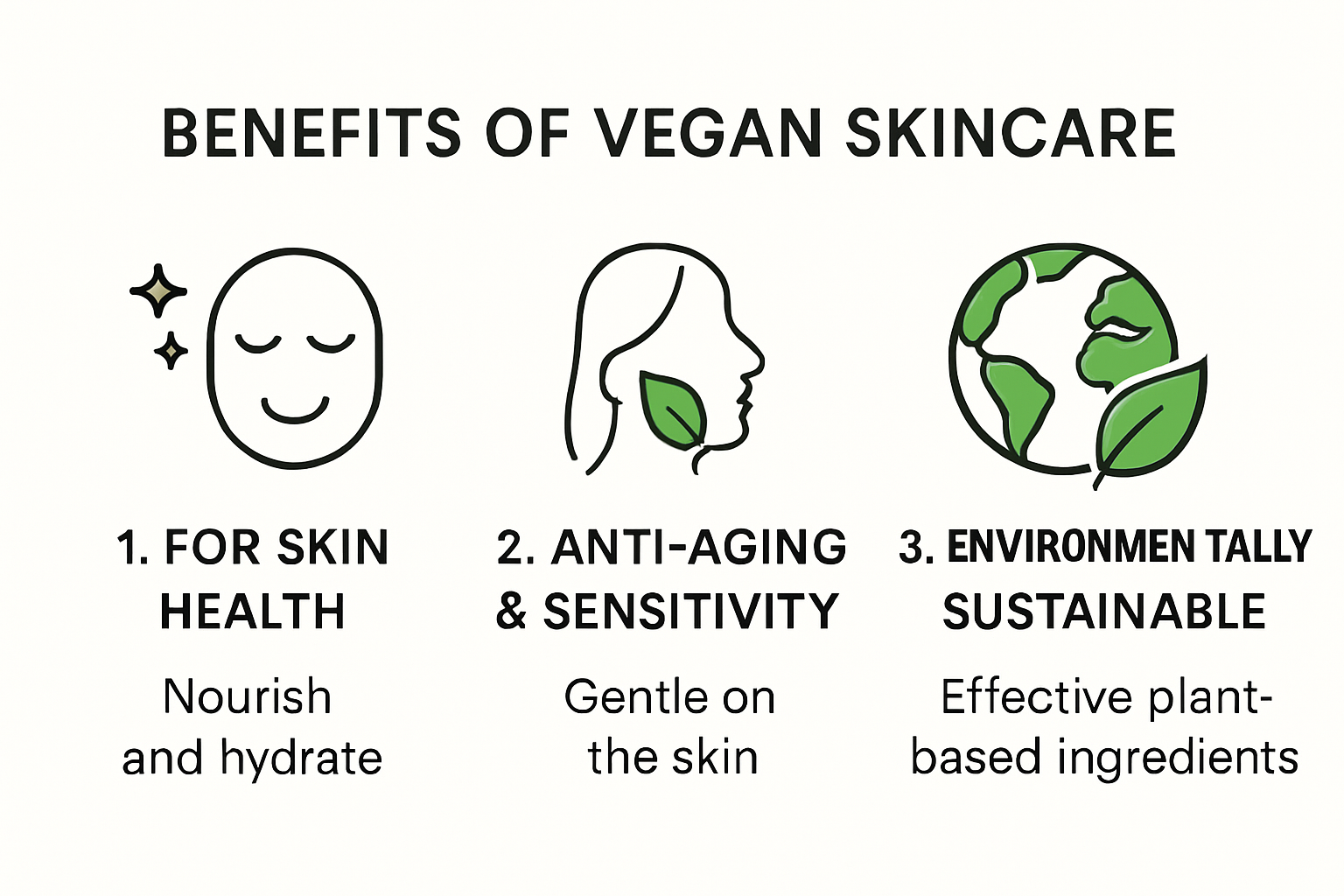 Infographic showing main benefits of vegan skincare