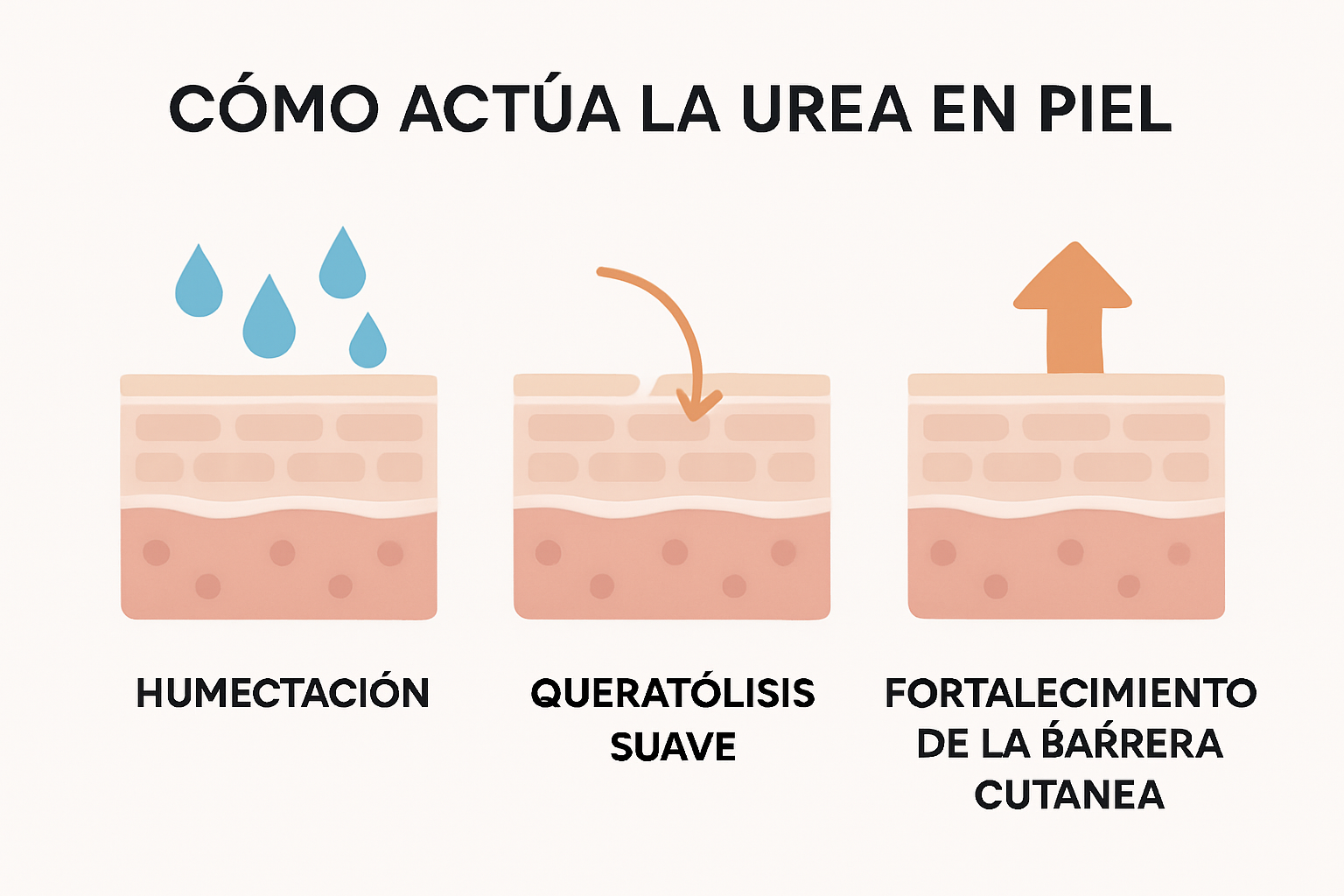 Infografía sobre los efectos de la urea en la piel