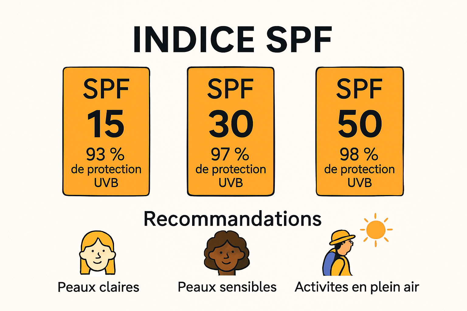 Infographie comparative des indices SPF et conseils de choix
