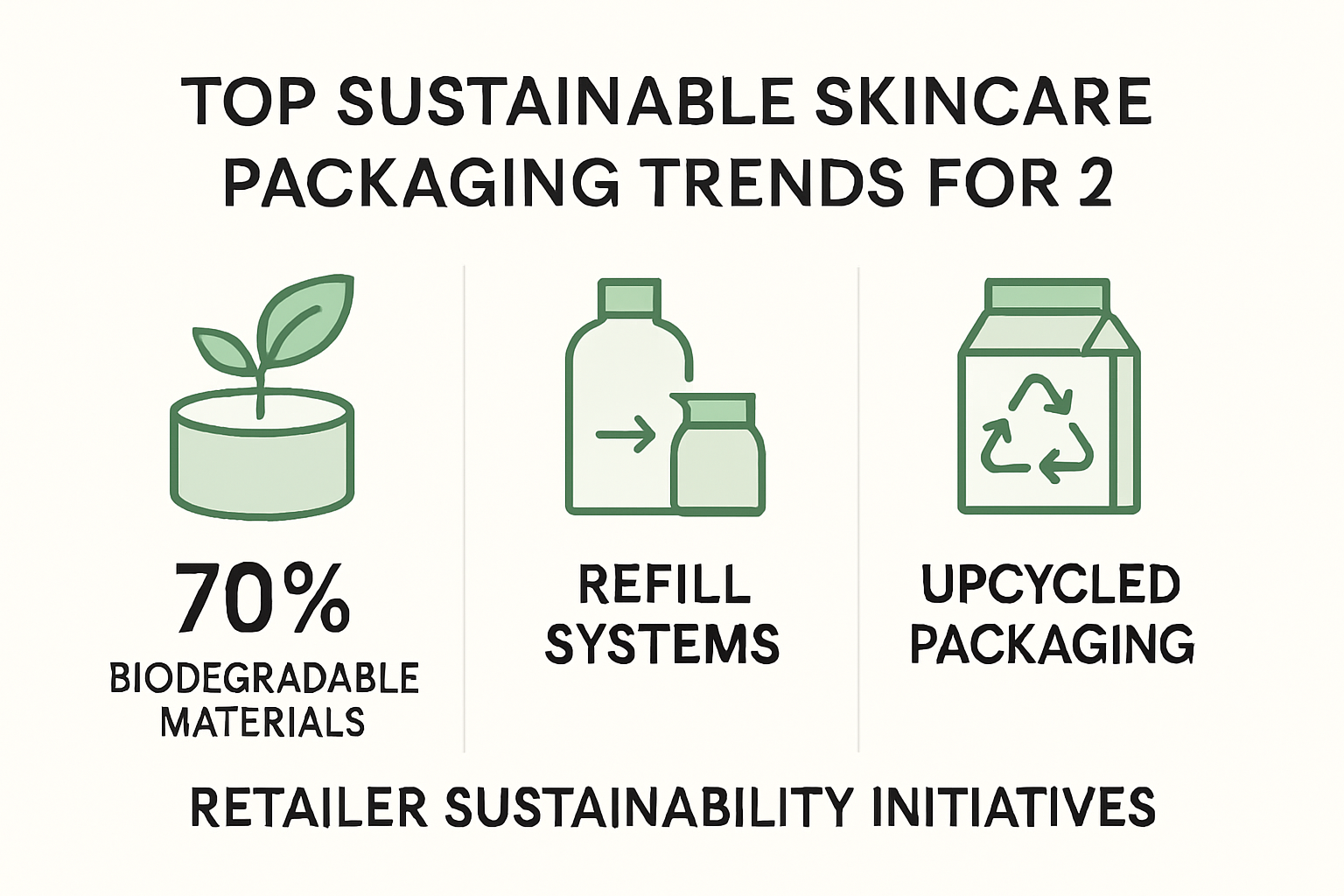 Infographic on sustainable packaging trends for skincare