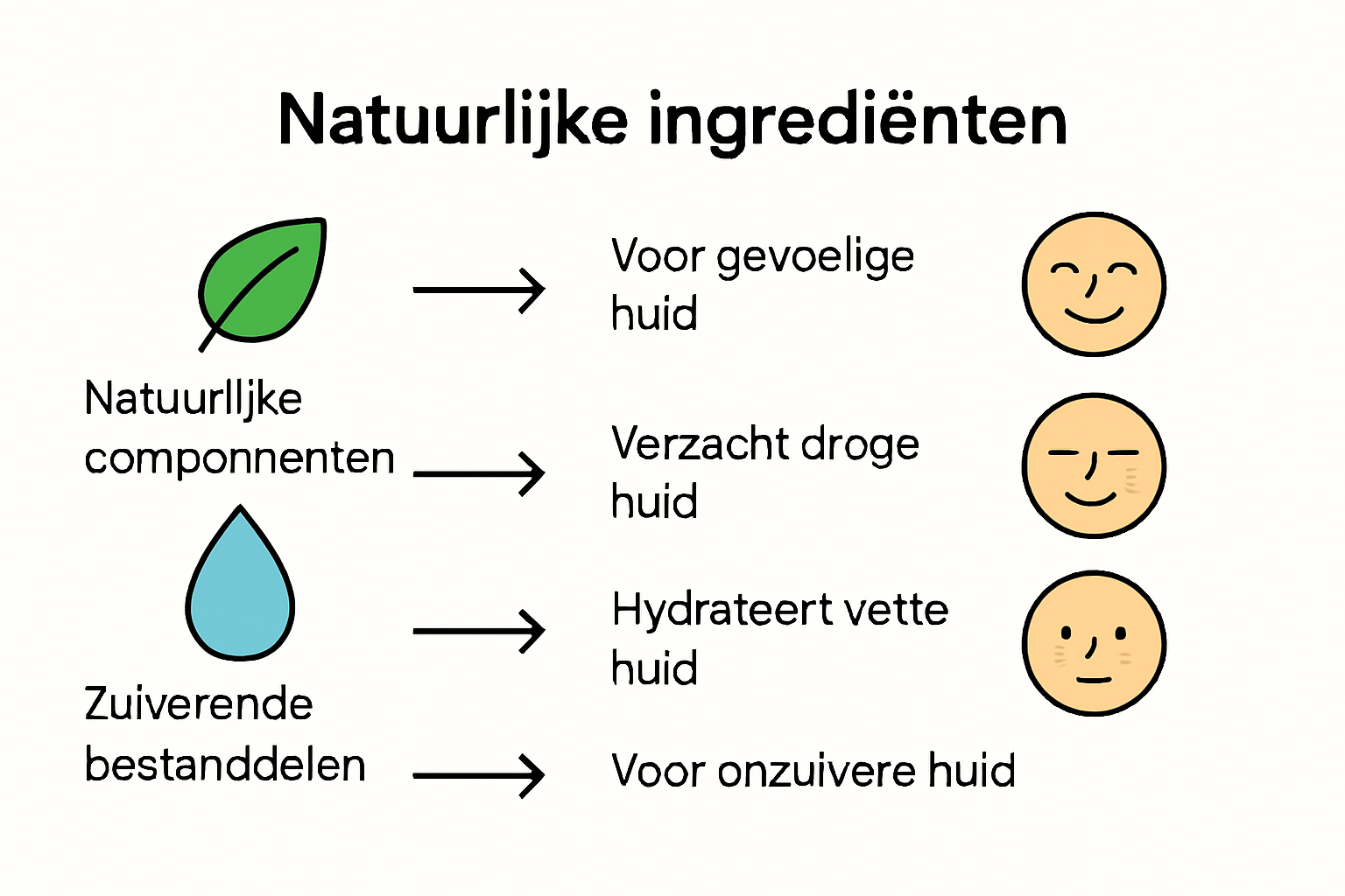 Übersicht natürliche Inhaltsstoffe Gesichtsreiniger Infografik