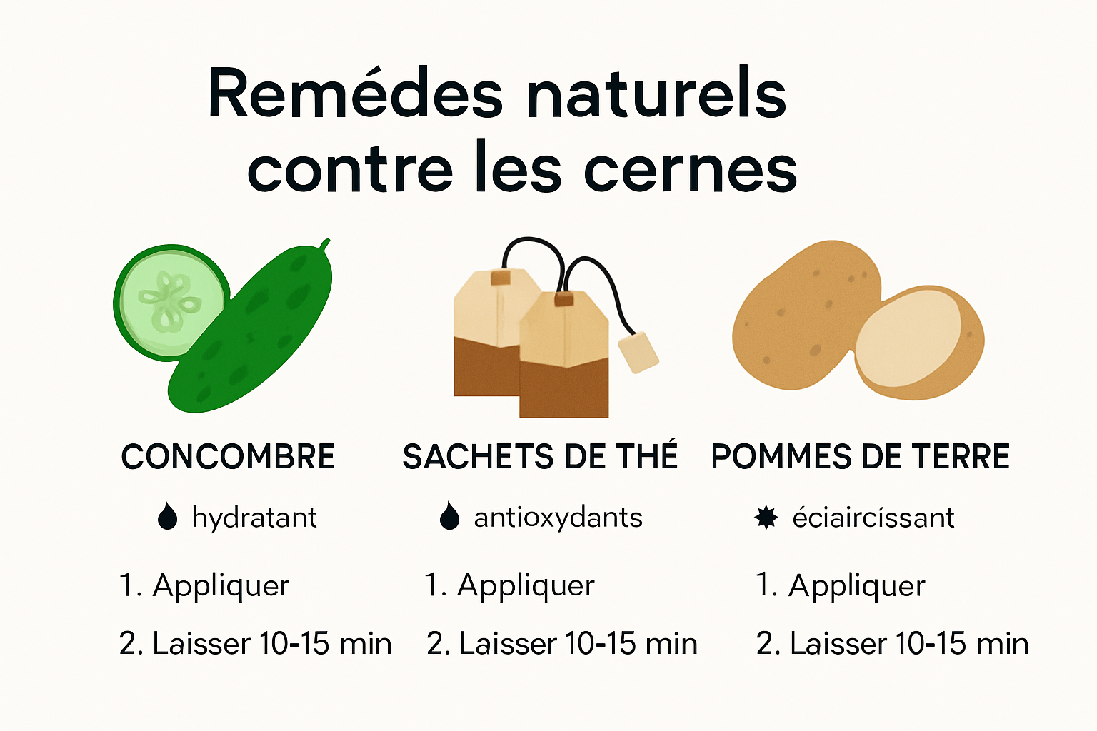 Infografía sobre remedios naturales para atenuar las ojeras