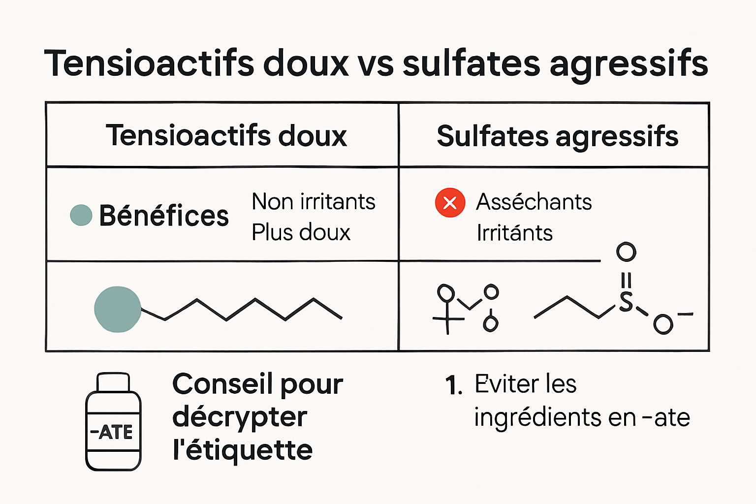 Infographic comparing surfactants in shampoos