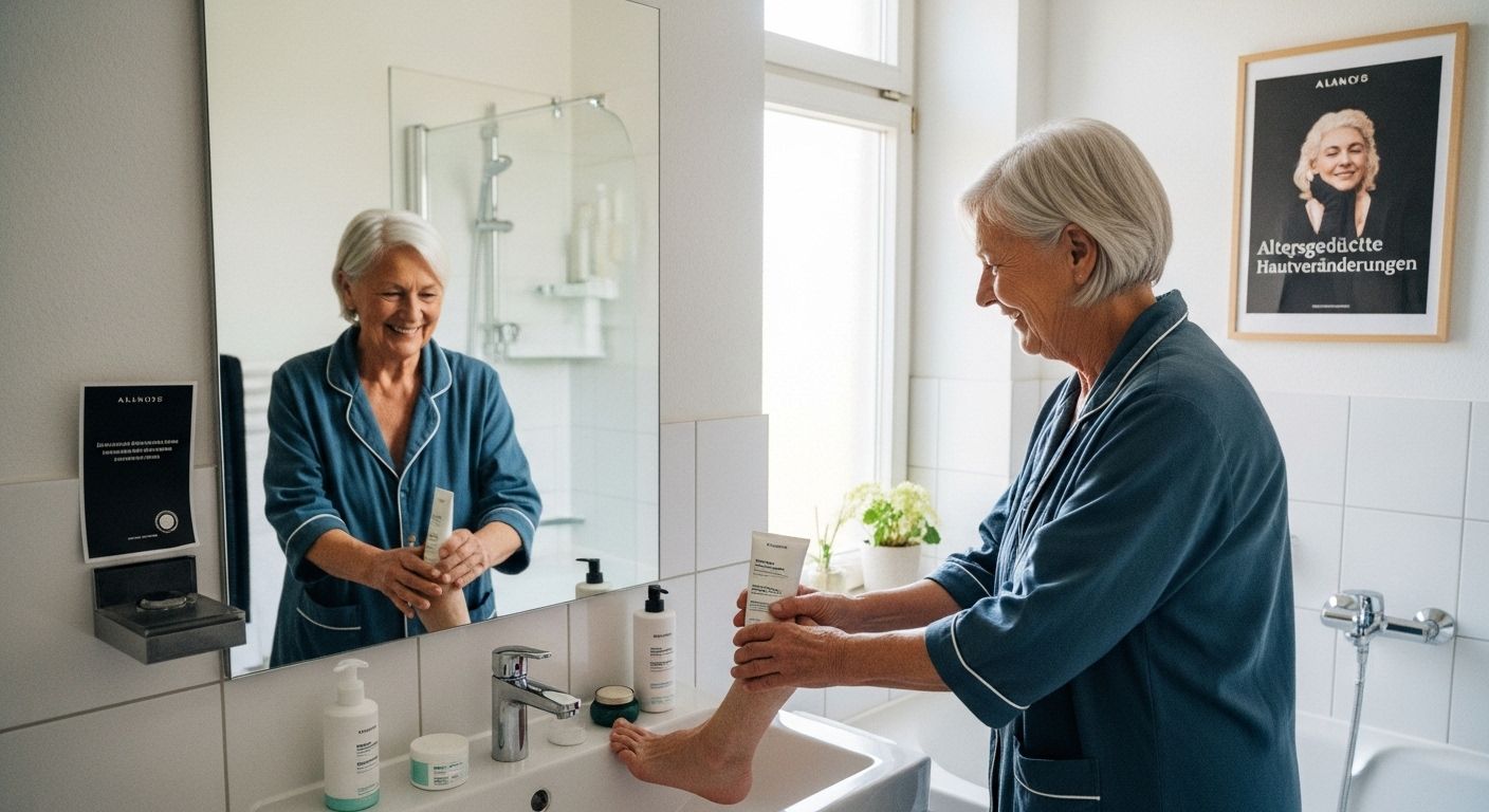 Cuidado de la piel con crema de urea para personas mayores