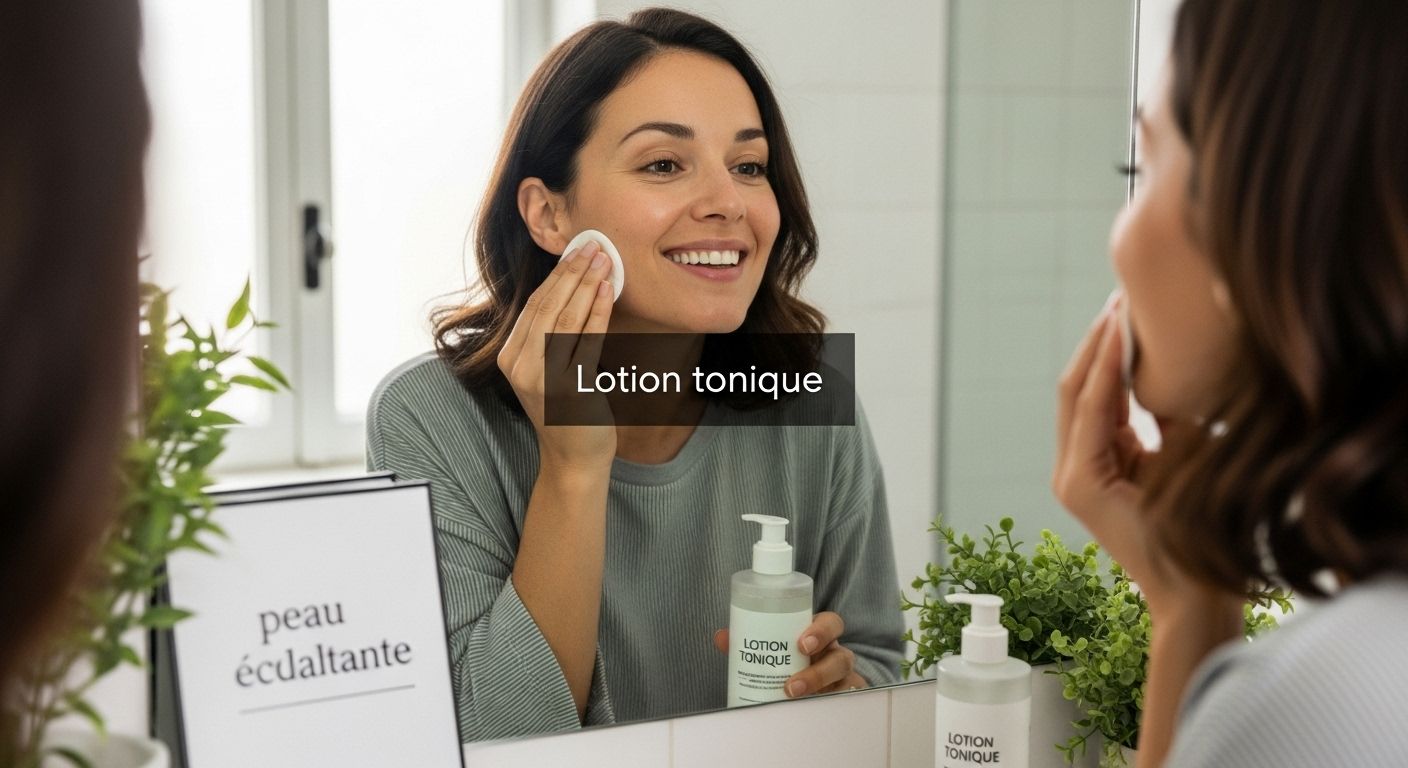 aplicación loción tónica brillo piel