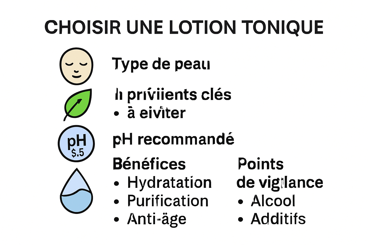 Infografía sobre los criterios para elegir una loción tónica