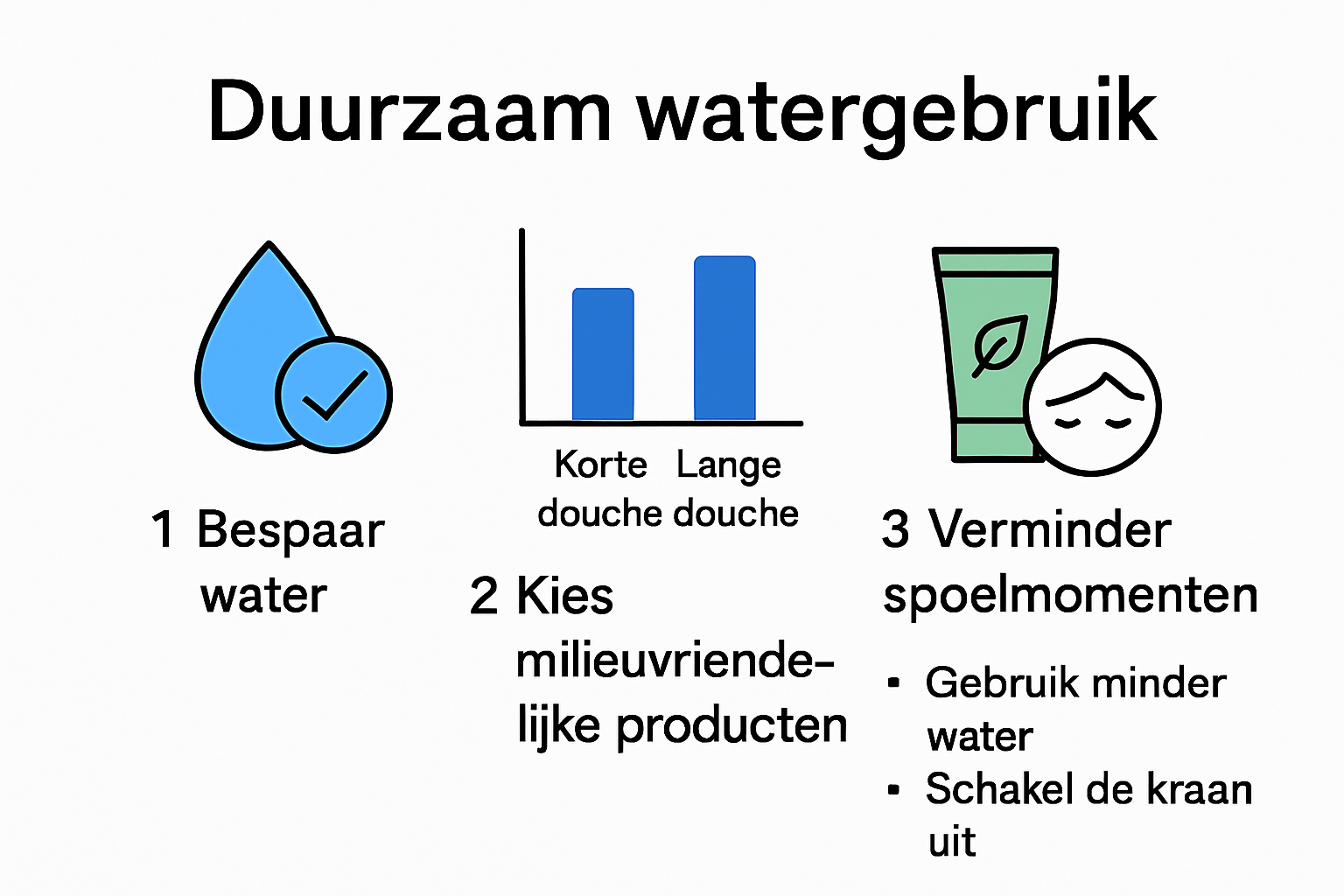 Infografik mit nachhaltiger Hautpflege und Tipps zum Wassersparen
