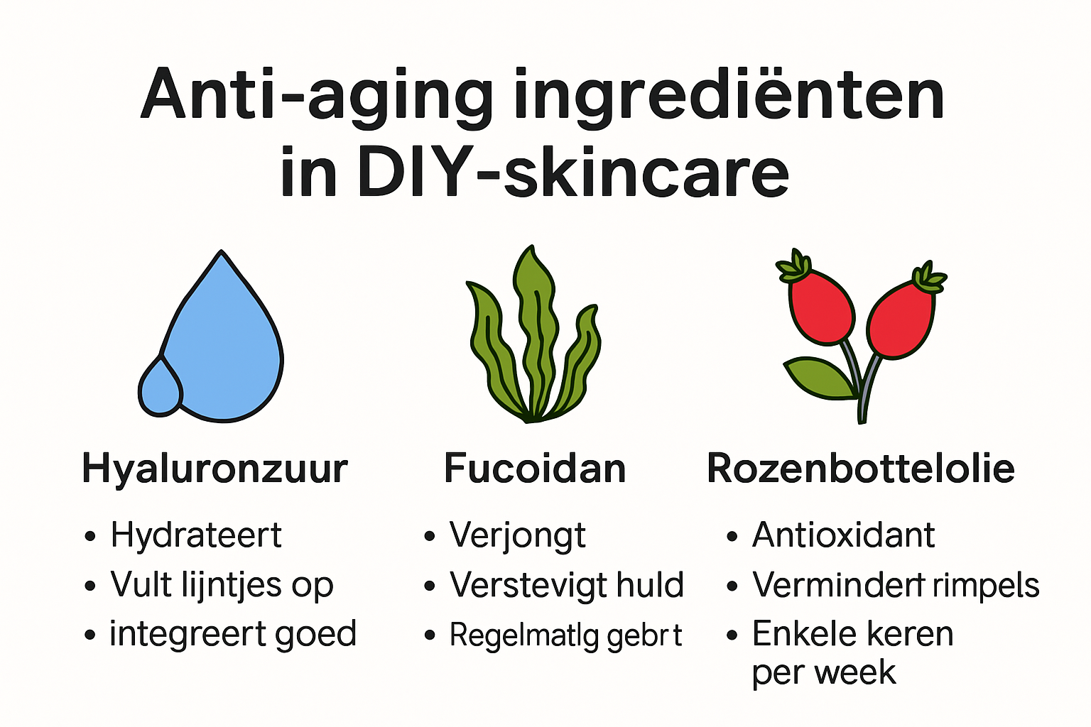 Infografik über Anti-Aging-Inhaltsstoffe in DIY-Hautpflege