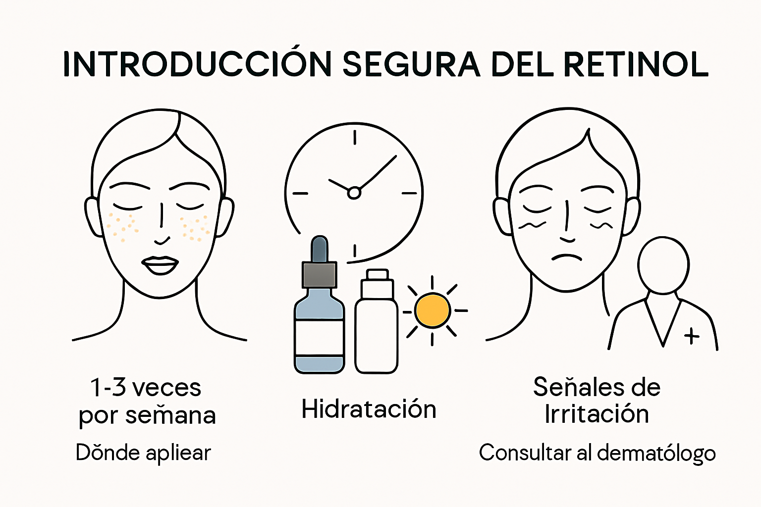 Infographic on the safe use of retinol for sensitive skin