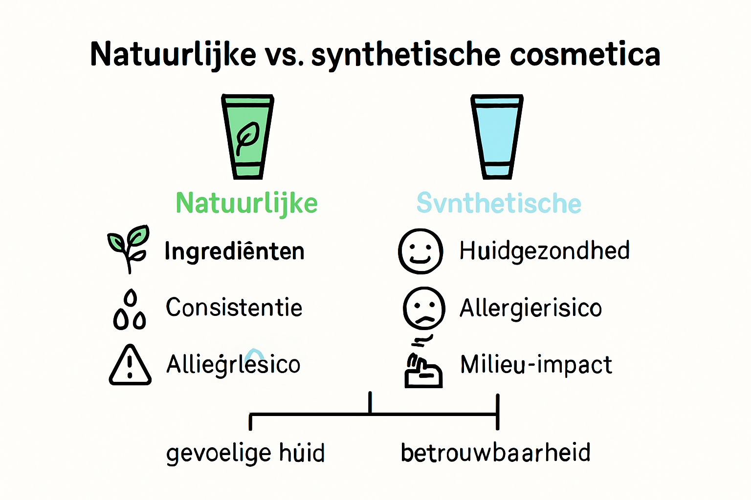 Infografik Vergleich natürliche und synthetische Kosmetik