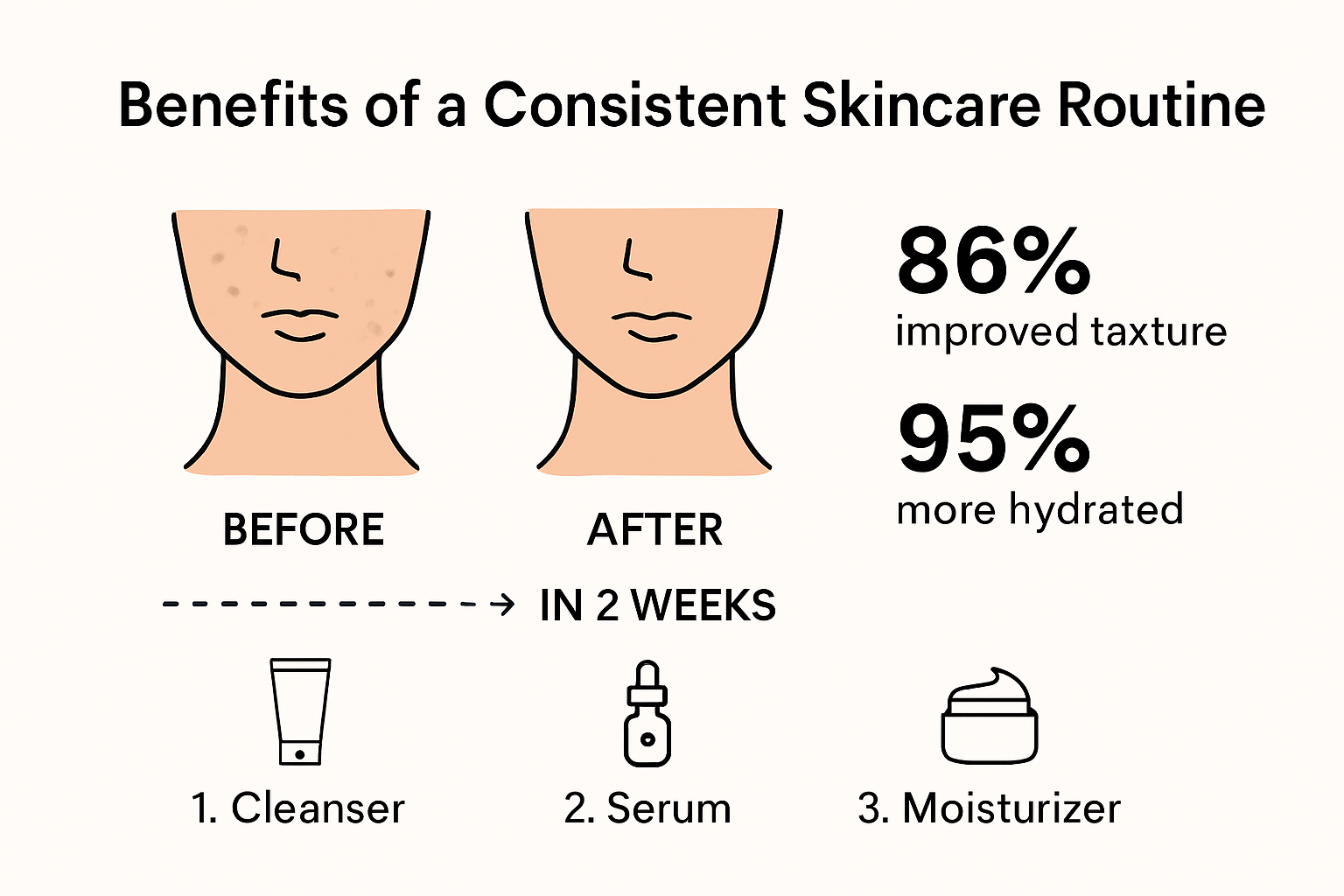Consistent skincare regimen study results infographic