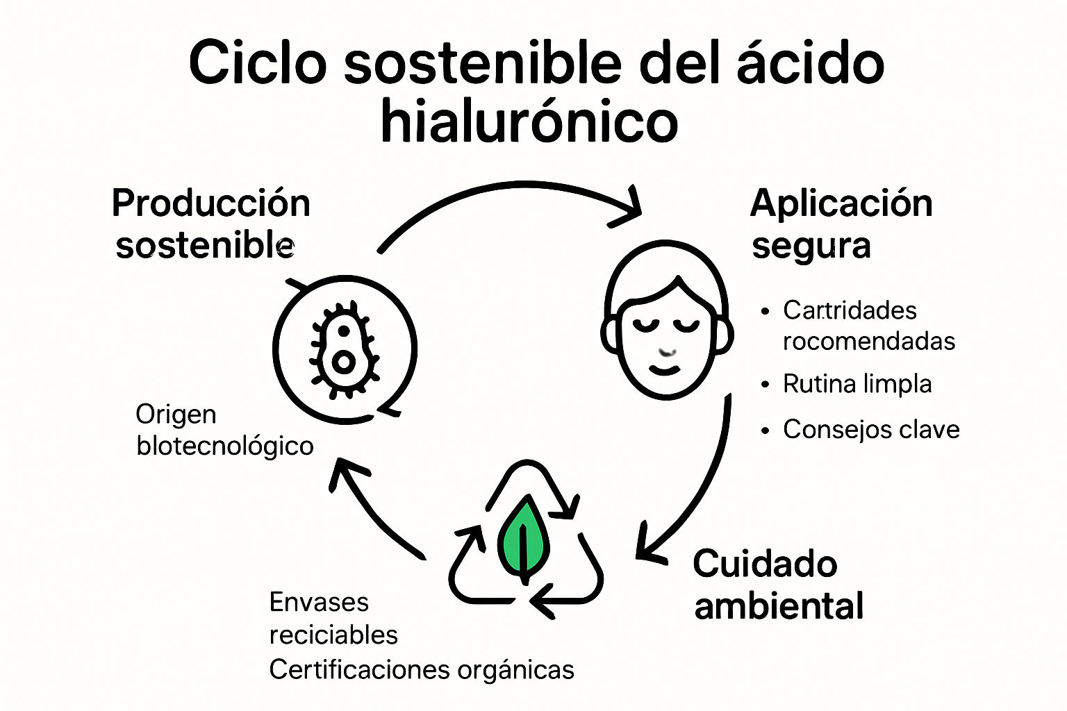 Ciclo sostenible del ácido hialurónico para rutinas limpias