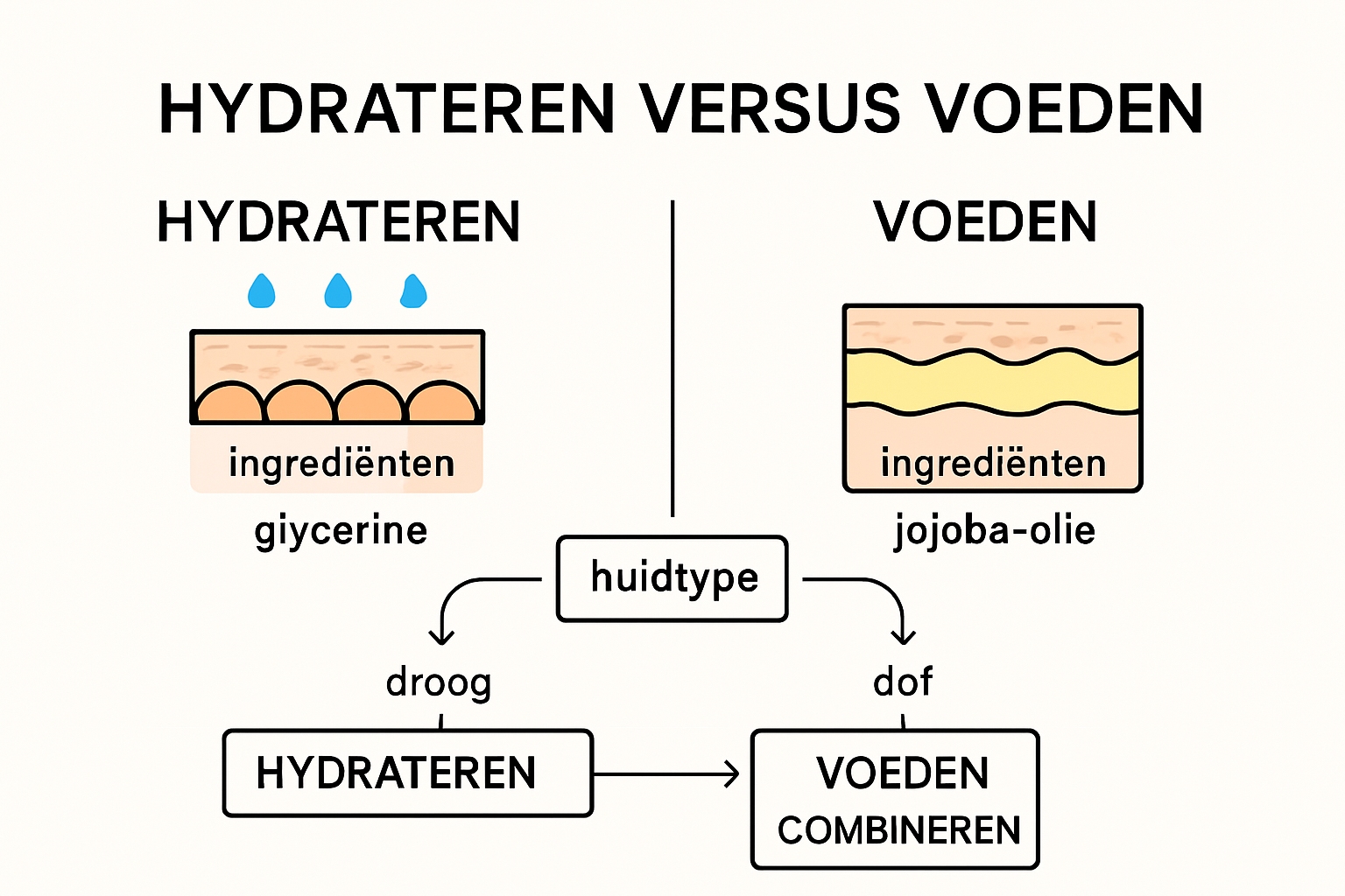 Infografiikka kosteutuksesta ja ihon ravitsemuksesta