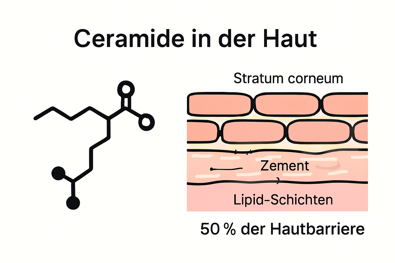 Infografik Ceramidstruktur und Hautbarriere