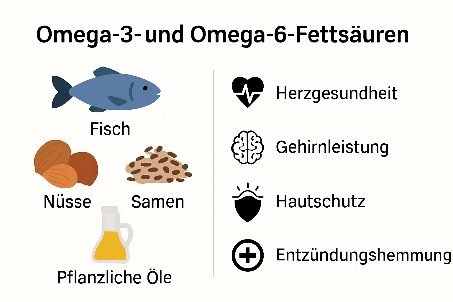 Lebensmittelquellen und Vorteile essentieller Fettsäuren Infografik