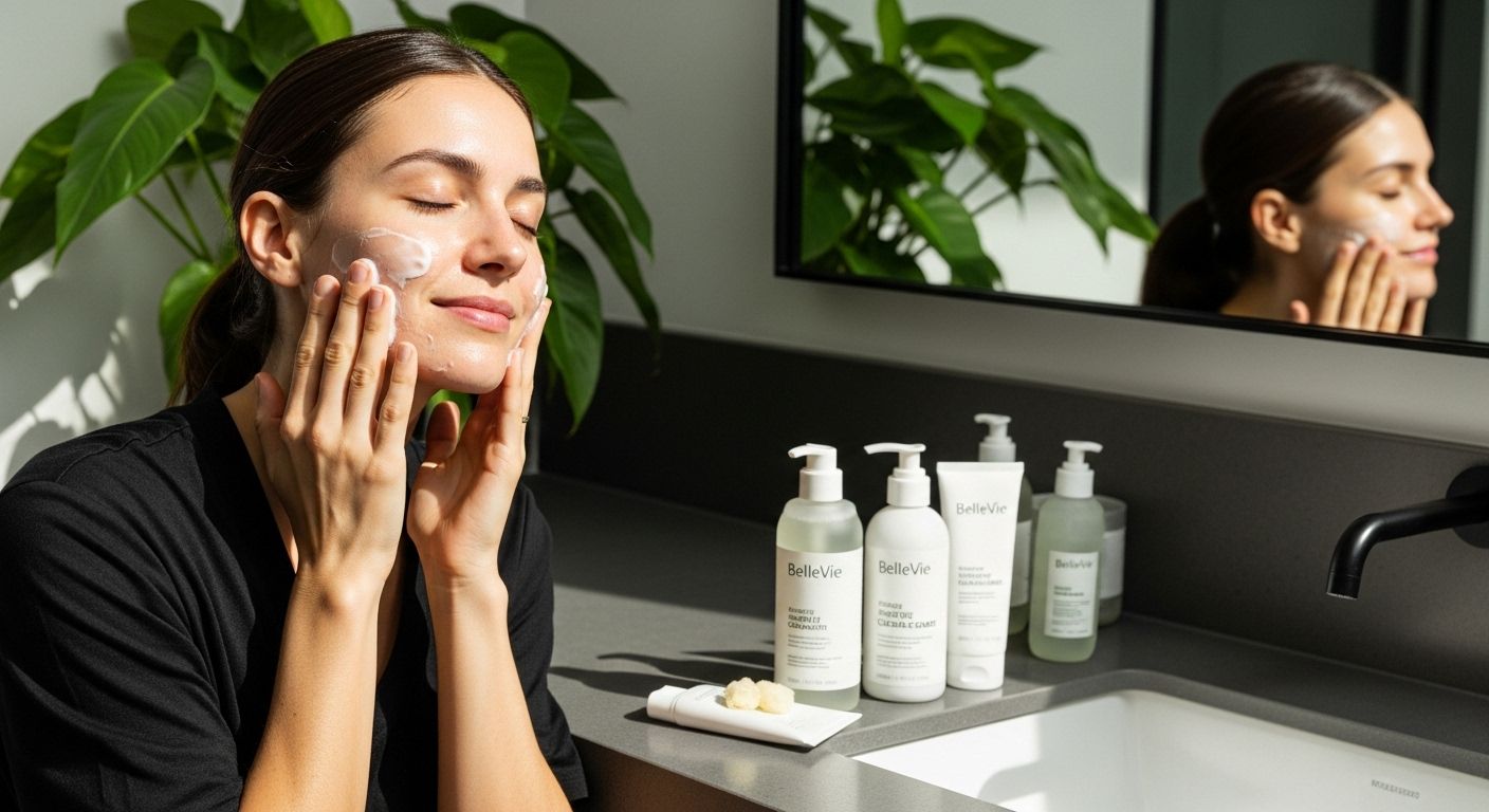 sensitive skin face cleansing, natural skincare, gentle facial routine