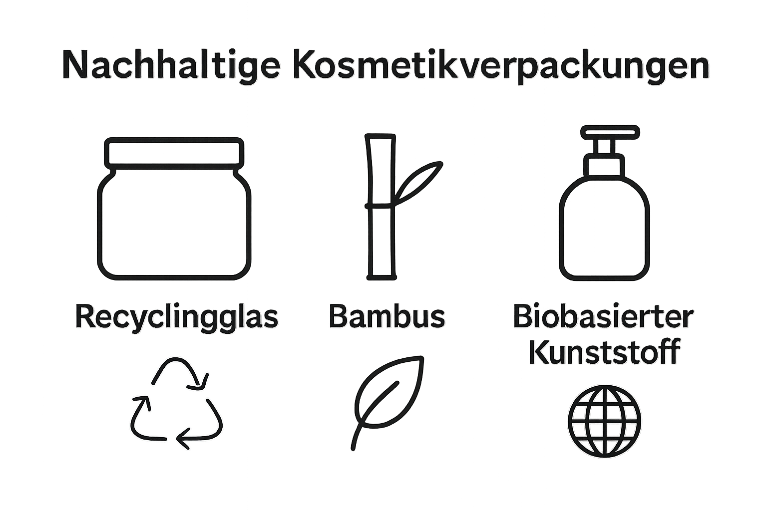 Infografiikka, joka vertaa visuaalisesti kolmea kestävää pakkausmateriaalia