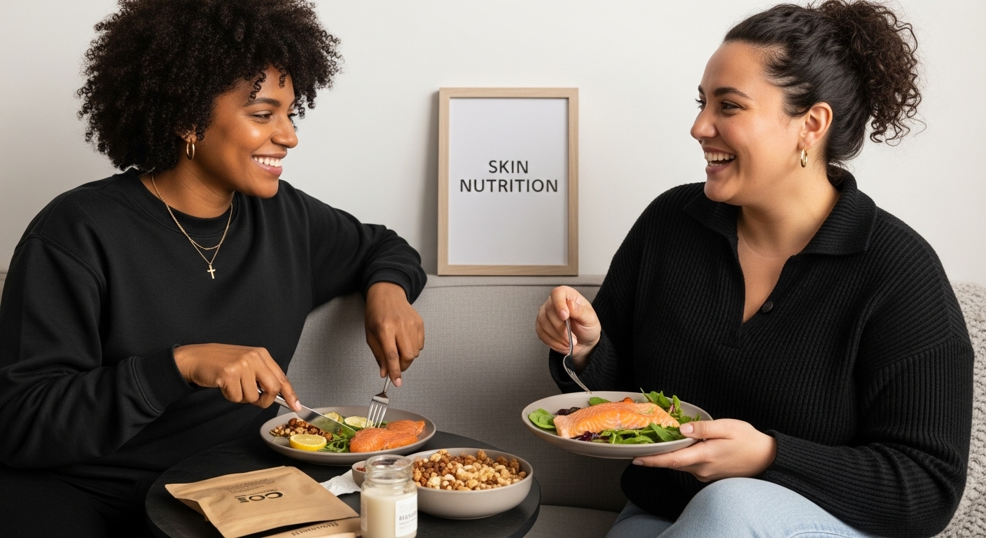 friends healthy eating skin
