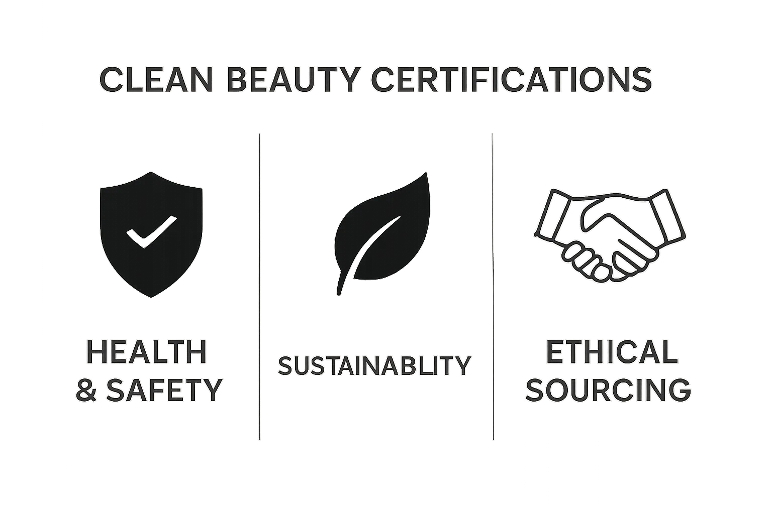 Infographic vergelijking van clean beauty certificeringscategorieën