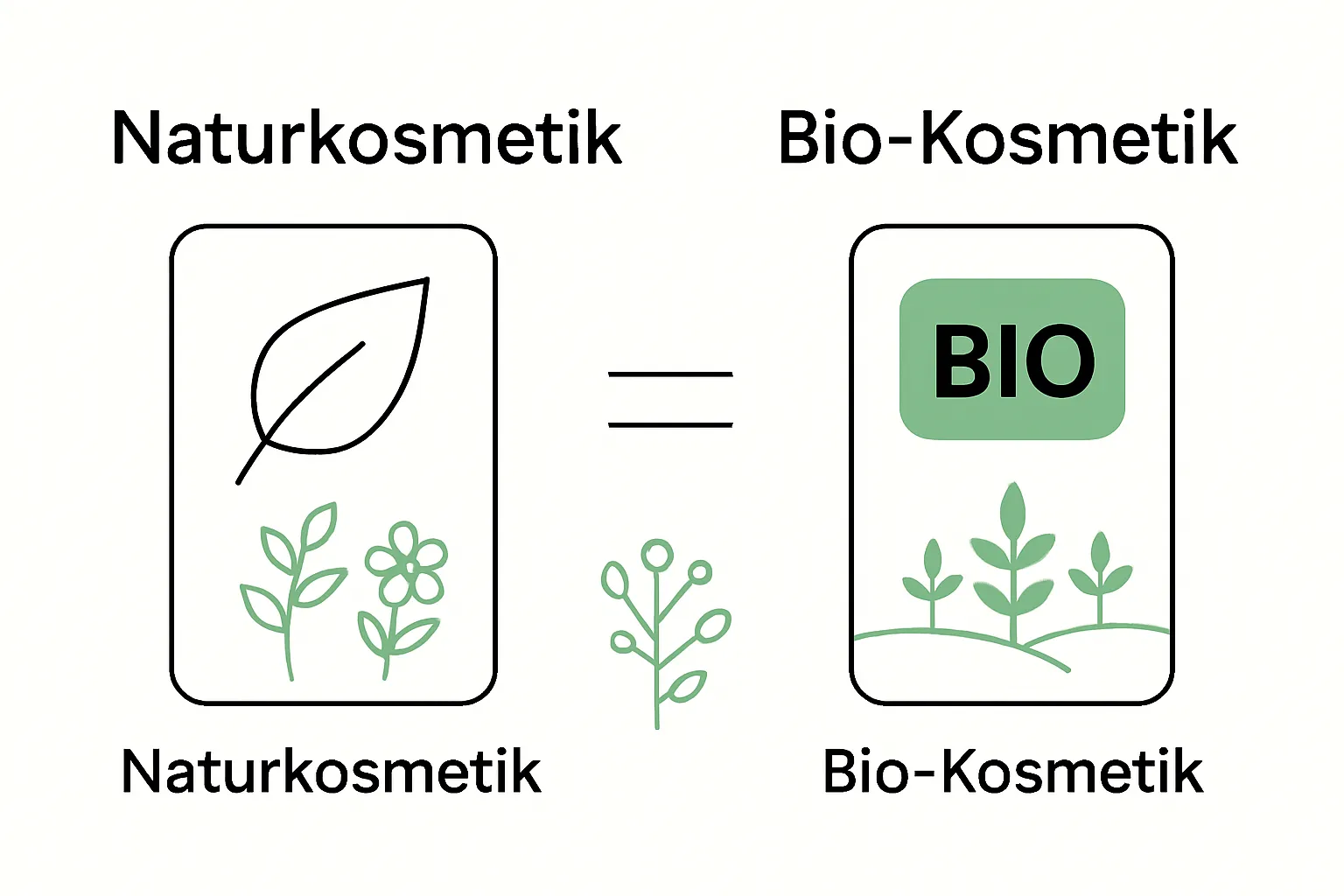 Infografik: Unterschied Naturkosmetik vs Bio-Kosmetik auf einen Blick