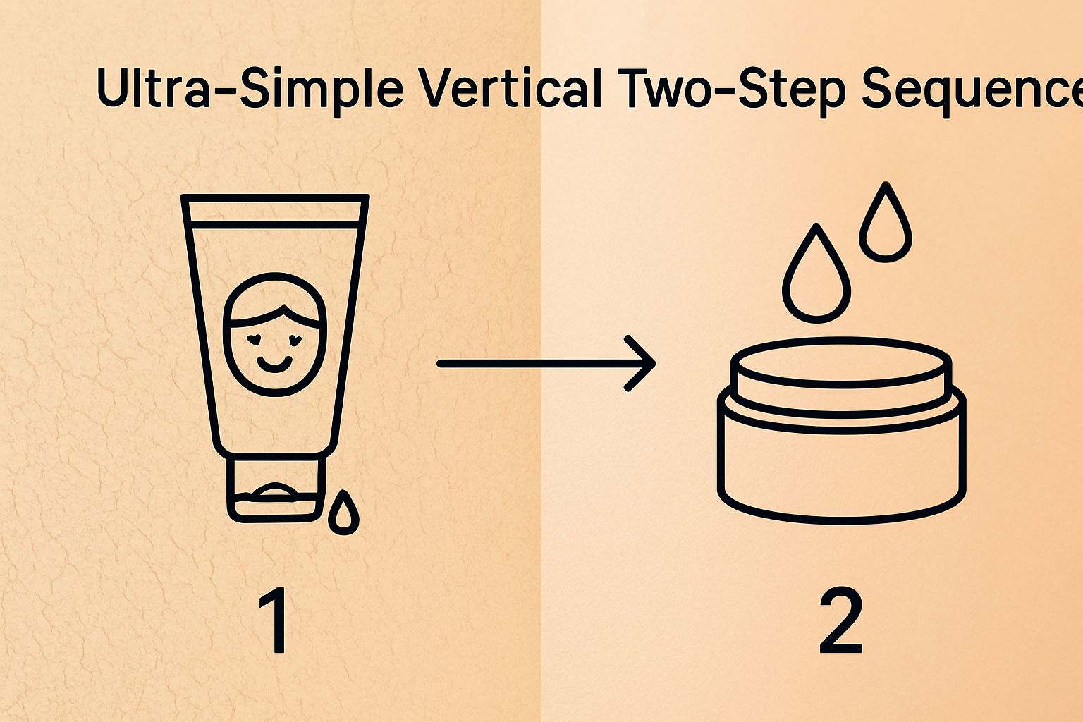 Infographic showing two essential steps for dry skin: gentle cleansing followed by moisturizing.
