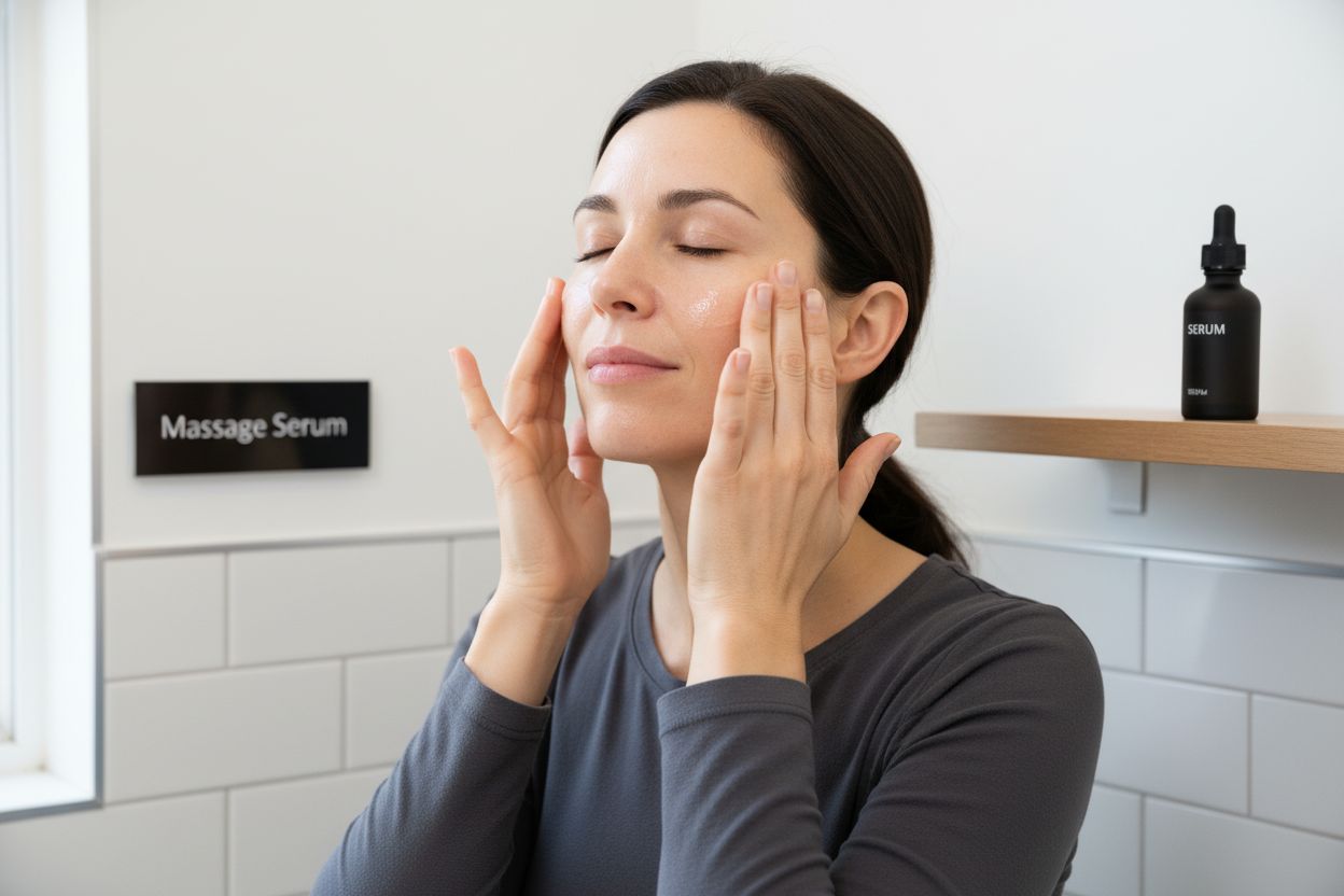 serum application massage