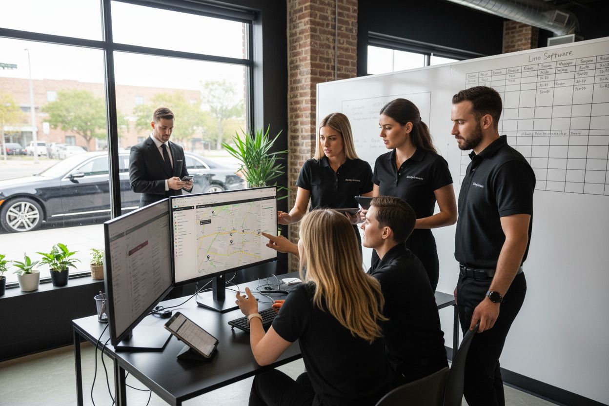 limo software features dispatch office