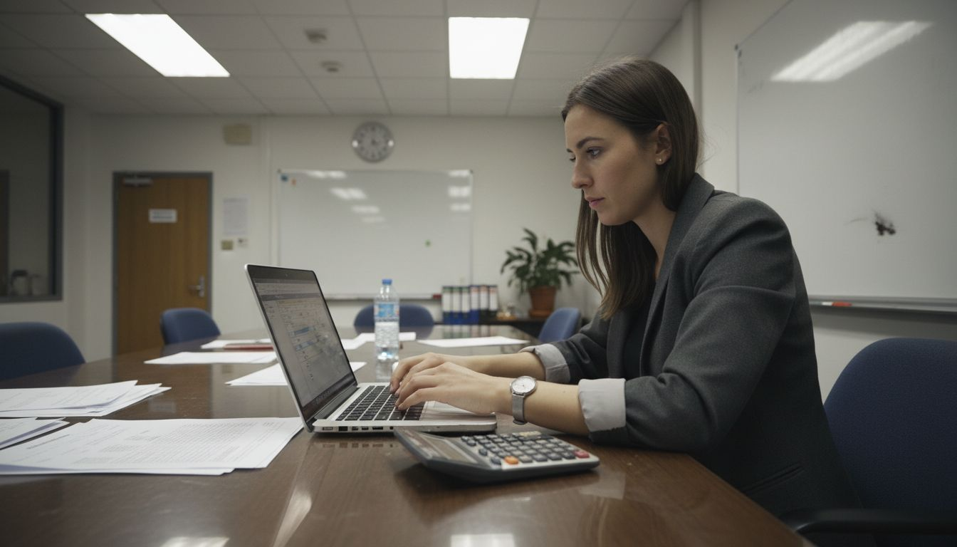 Assistant entering billing details for booking