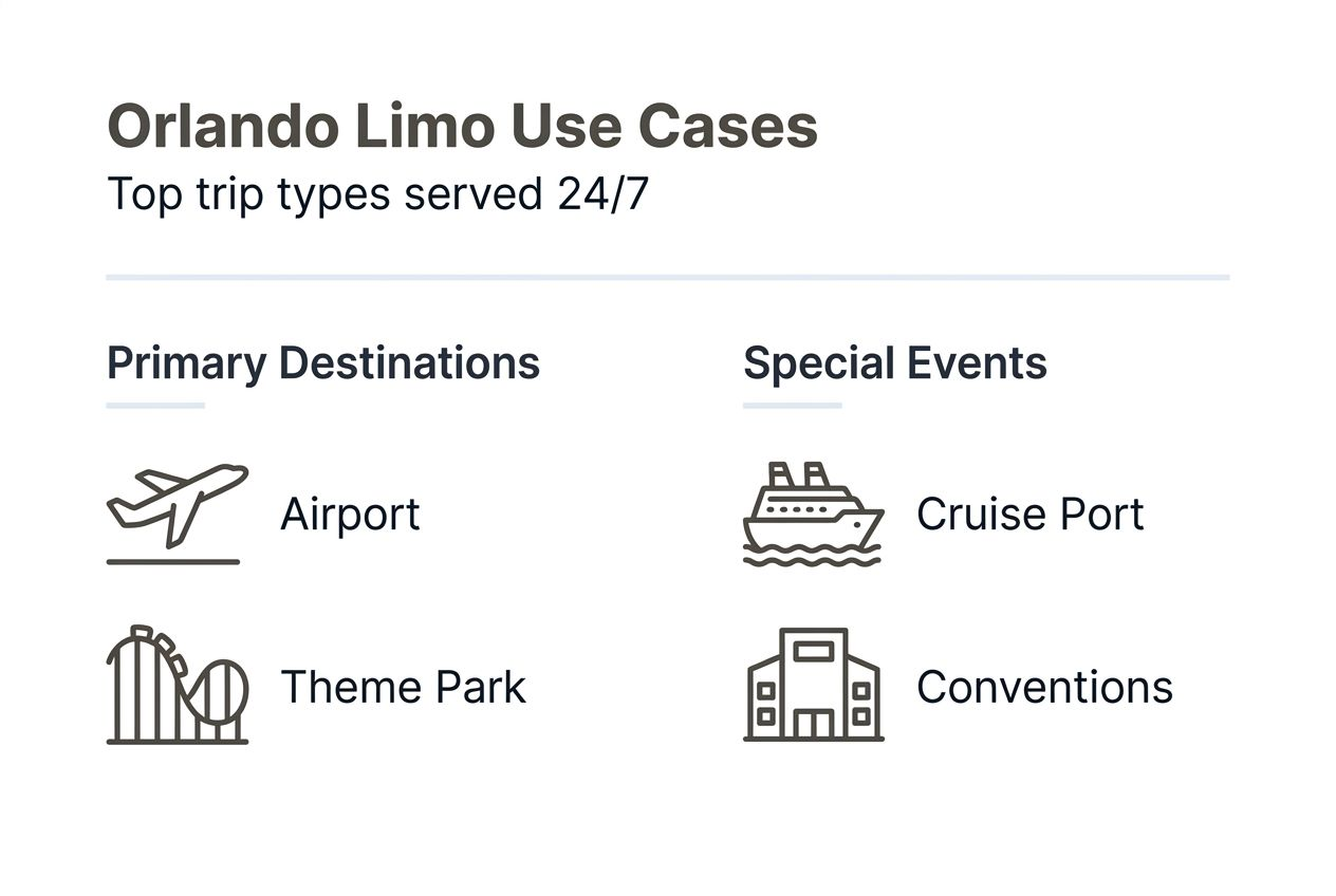 Infographic outlining Orlando limo use cases