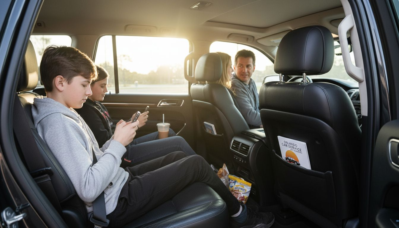 Family in luxury SUV interior Orlando