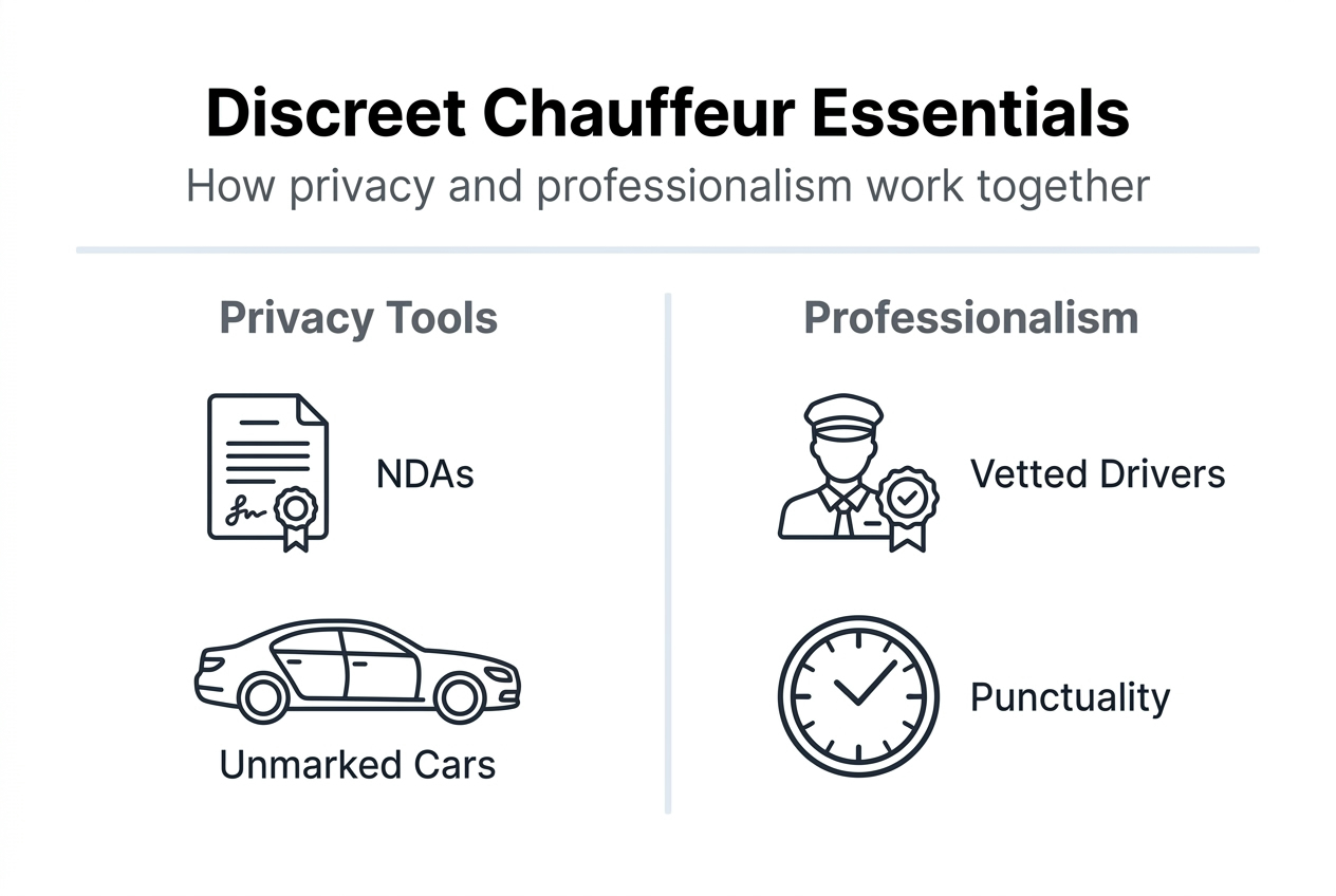 Infographic with discreet chauffeur essentials