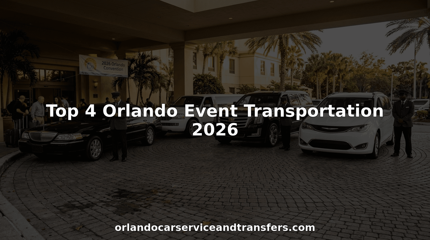 Four event vehicles at Orlando hotel entrance