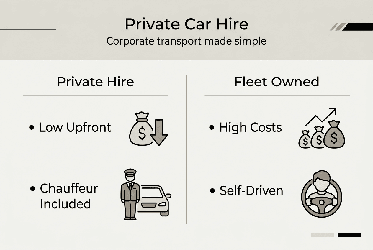 Infographic comparing private hire and fleet