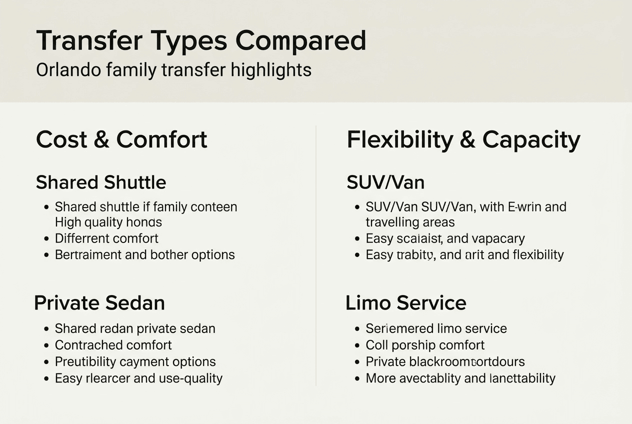 Infographic comparing Orlando transfer options