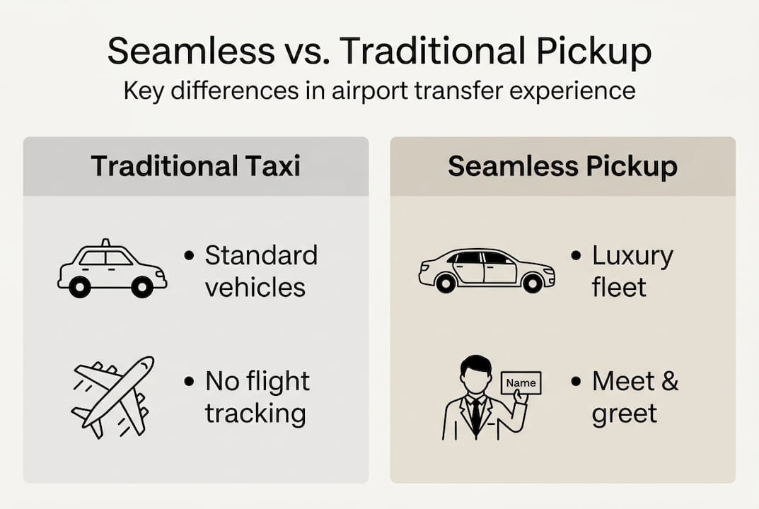 Infographic comparing pickup service features
