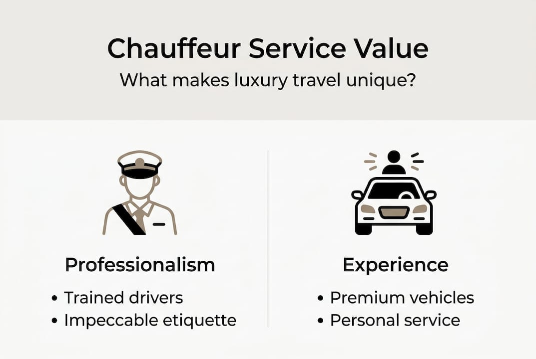 Infographic summarizing key chauffeur service traits