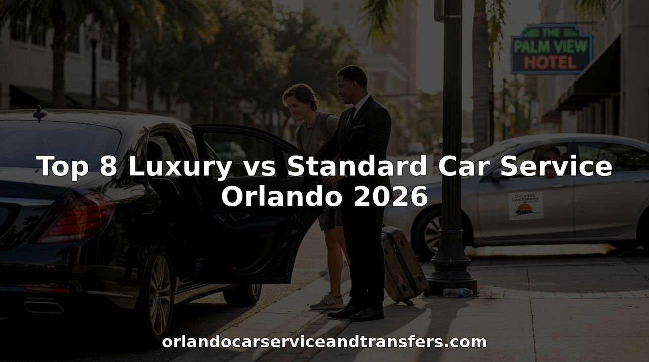 Luxury and standard car service Orlando comparison street scene