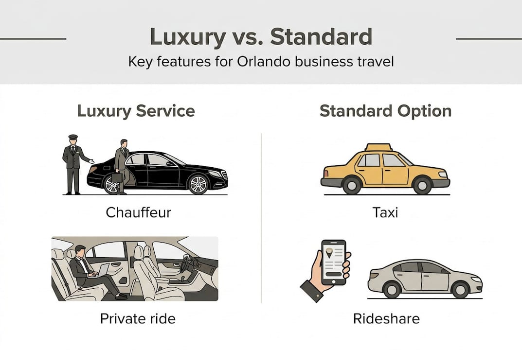 Infographic comparing luxury and standard car services