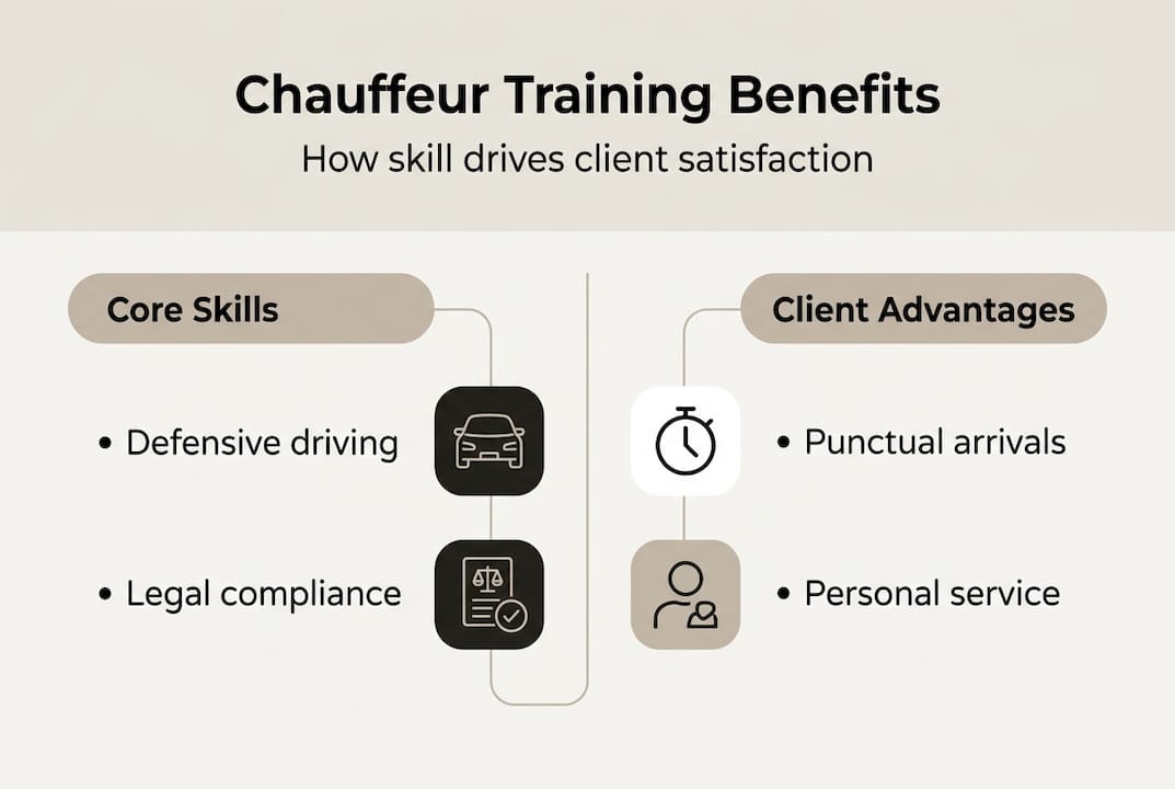 Infographic showing chauffeur training benefits