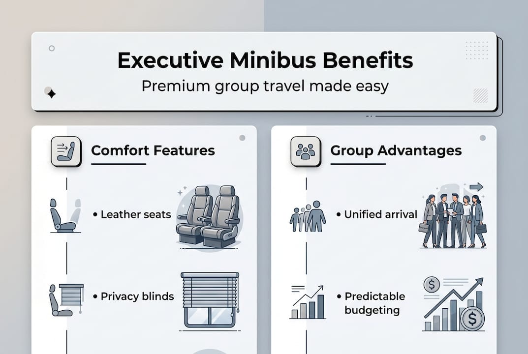 Infographic showing key minibus benefits and features