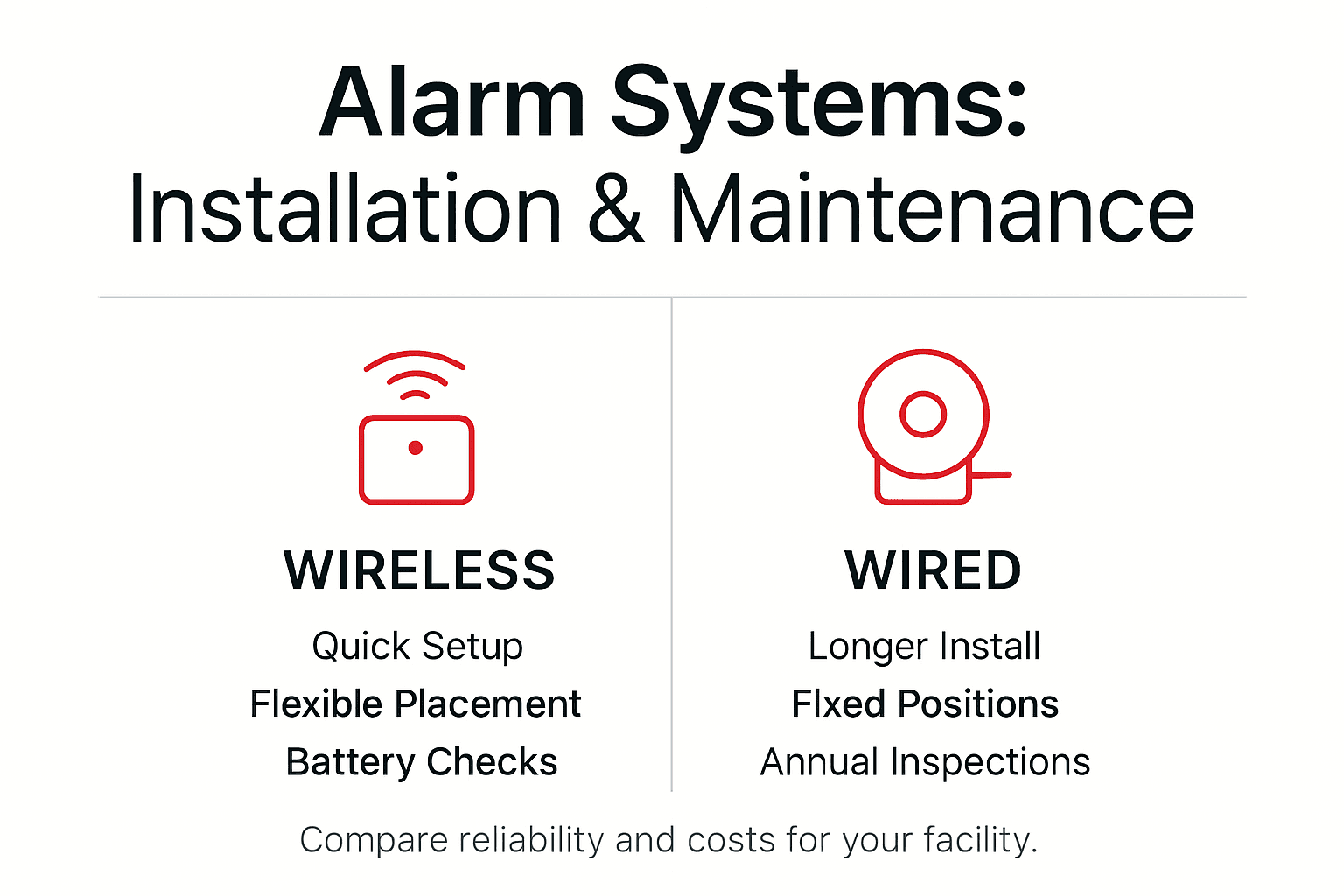Infographic compares alarm installation methods