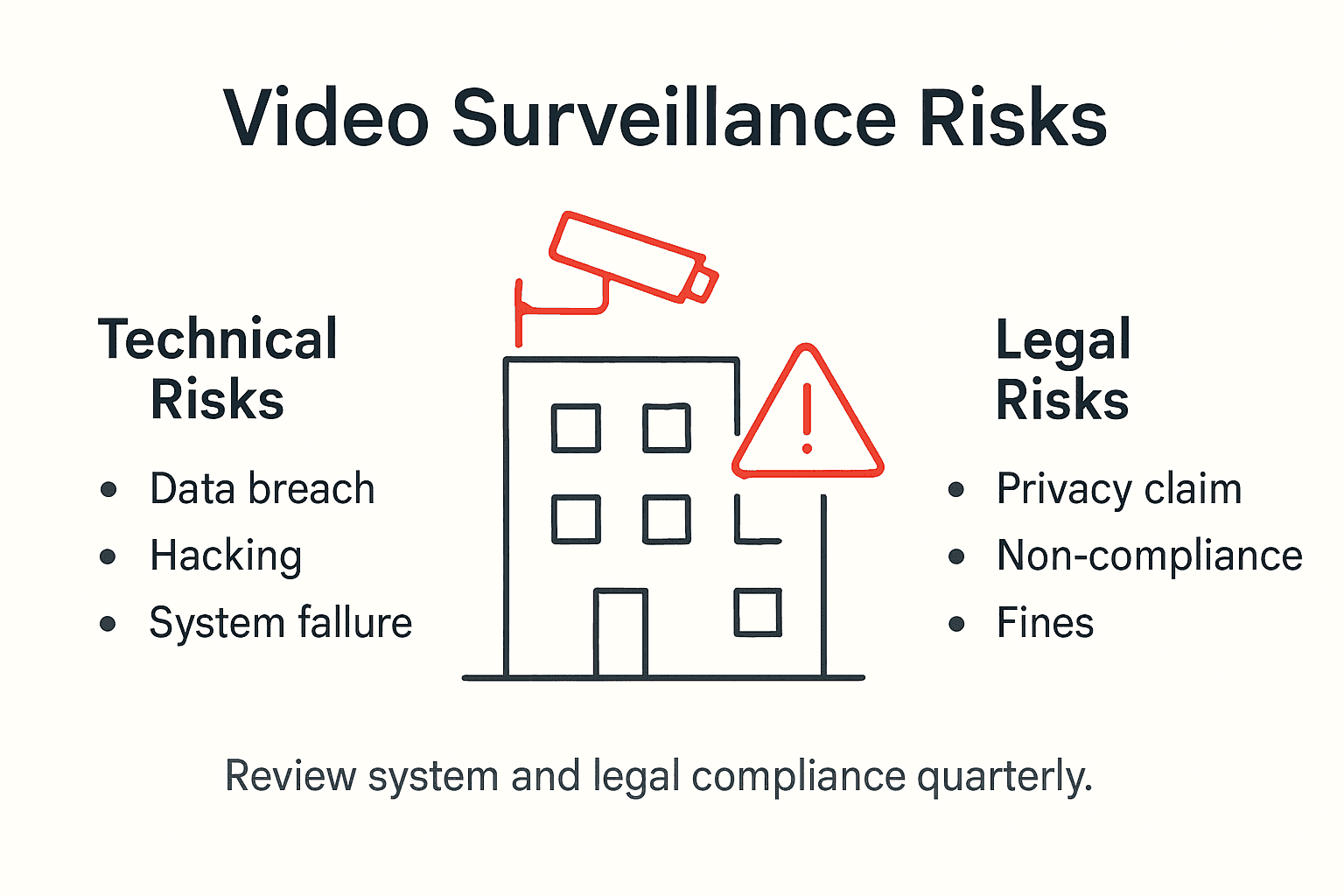 Infographic showing CCTV system risks and challenges