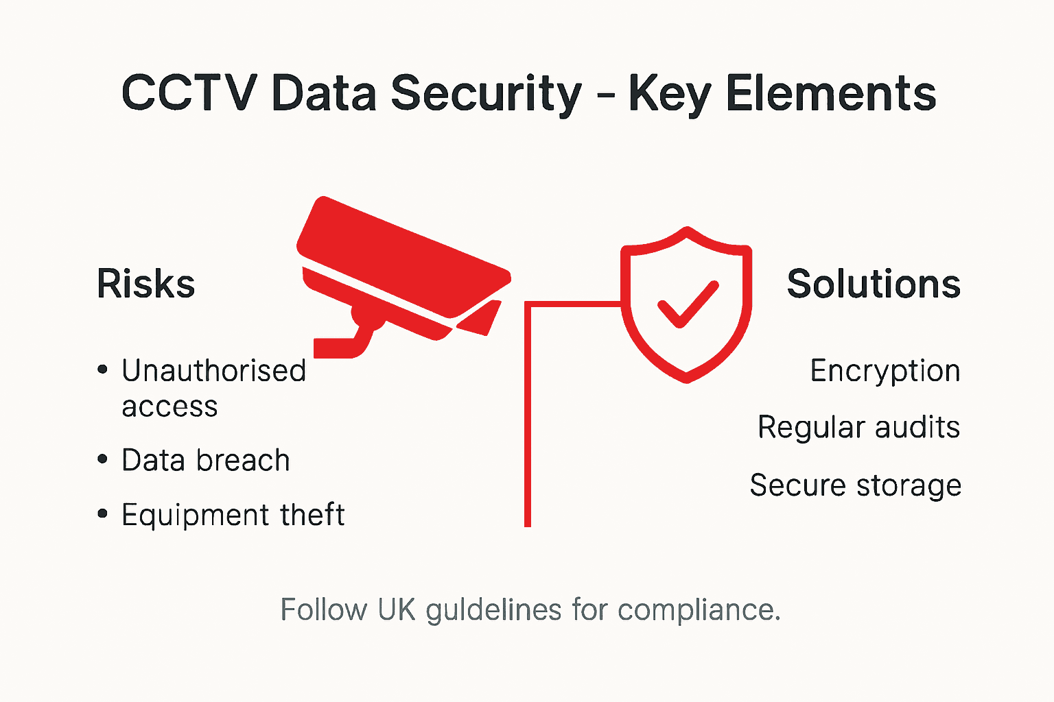 Infographic summarizing CCTV data security essentials