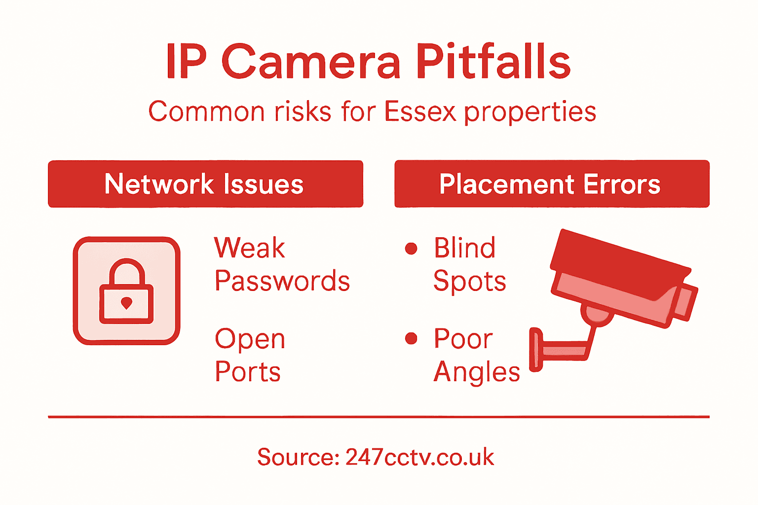 Infographic showing IP camera installation risks