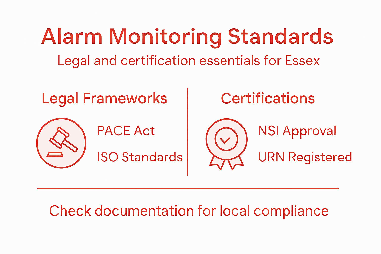 Infographic shows alarm standards and certifications